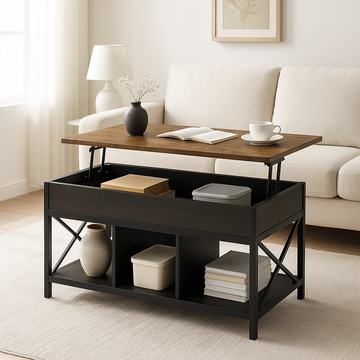 Multifunction Lift Top Coffee Table with Storage Shelf Organizer