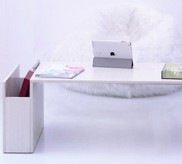 Stylish Coffee Table with Magazine Holder White