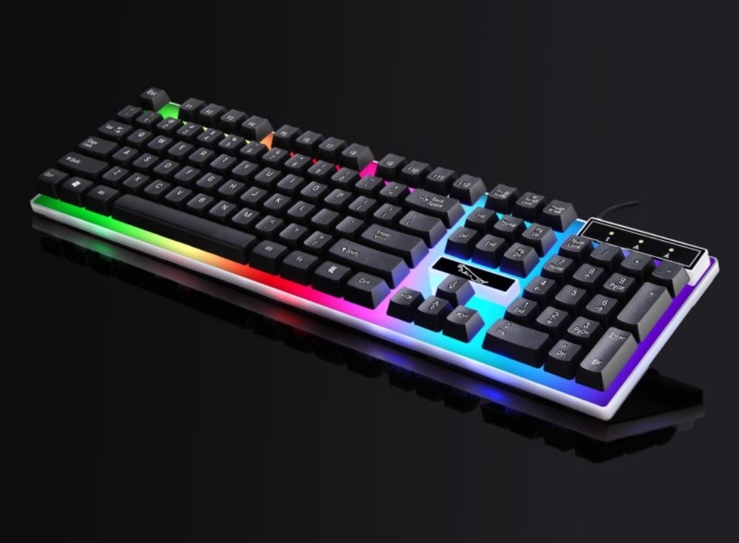 RGB Wired Gaming Keyboard and Mouse Combo Set Black Backlit