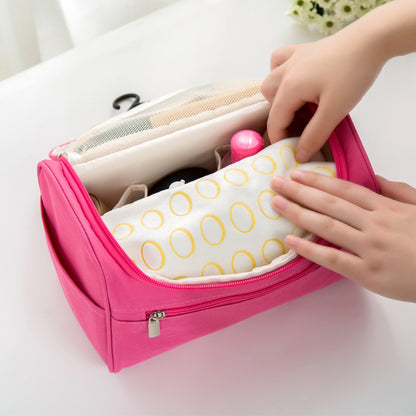 Hanging Travel Toiletry Bag Organizer for Women and Men Pink