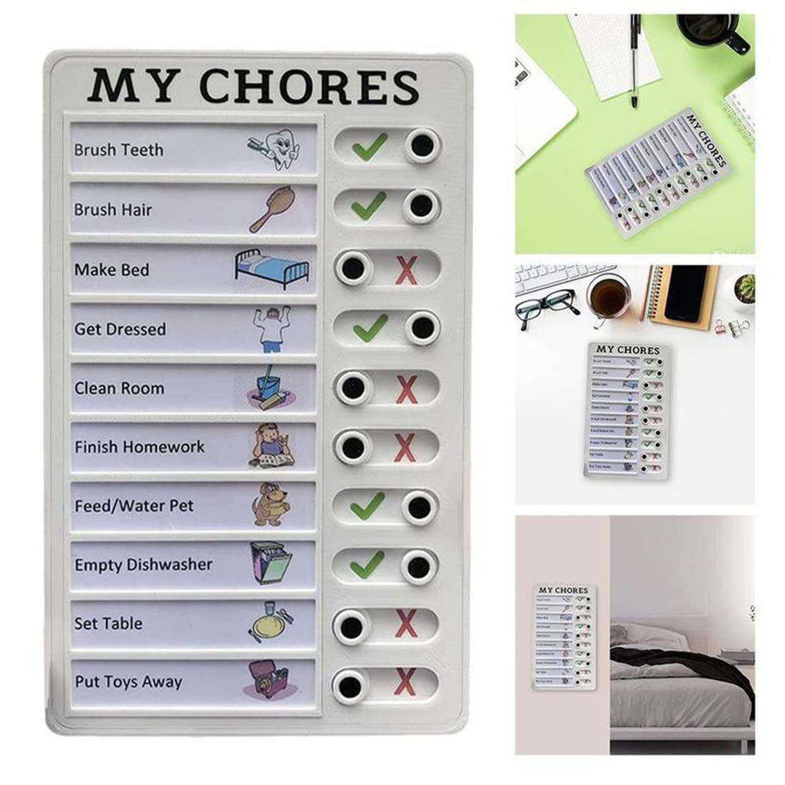 Reusable Chore Chart Checklist Memo Board Planner with Slider