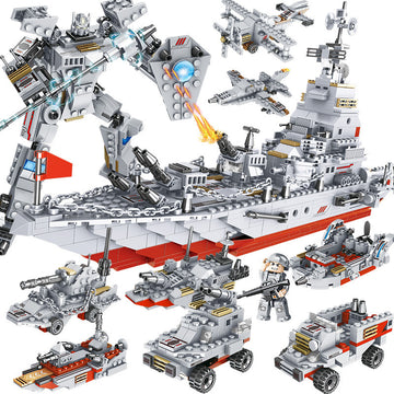 1000 PCS Transforming Battleship Building Blocks Toy Set for Kids