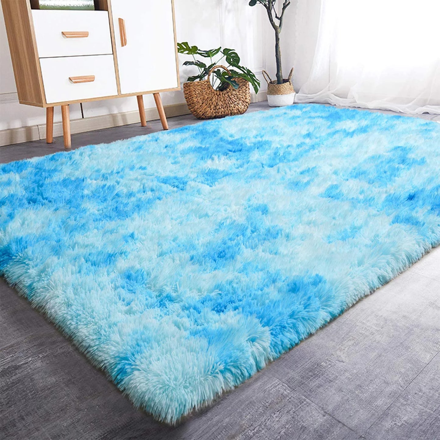 XL Extra Large 300 x 200 Soft Shag Rug Blue