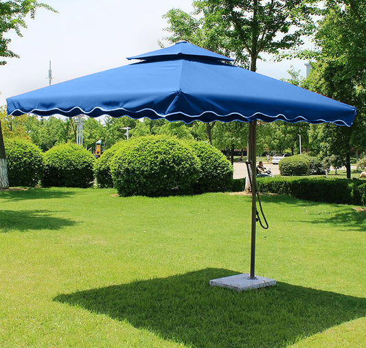 Large Square Cantilever Outdoor Umbrella Blue Shade