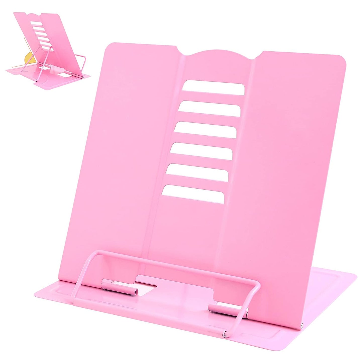 Portable Adjustable Metal Book Stand Reading Rest Pink