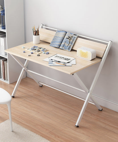 100cm Smart Space-Saving Folding Desk with Shelf White