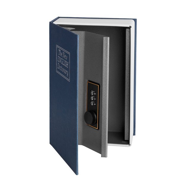 Secret Dictionary Book Safe with Combination Lock for Home Security Navy