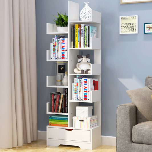 8-Tier 11-Shelf Display Storage Utility Bookcase Organizer White