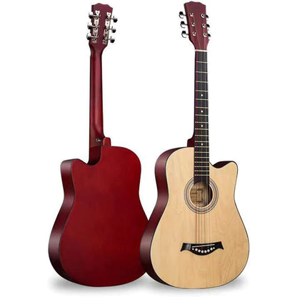 38" Natural Wood Acoustic Guitar for Beginners and Professionals