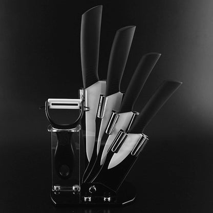 Ultra Sharp 6 Piece Ceramic Knife Set for Precision Cutting Black