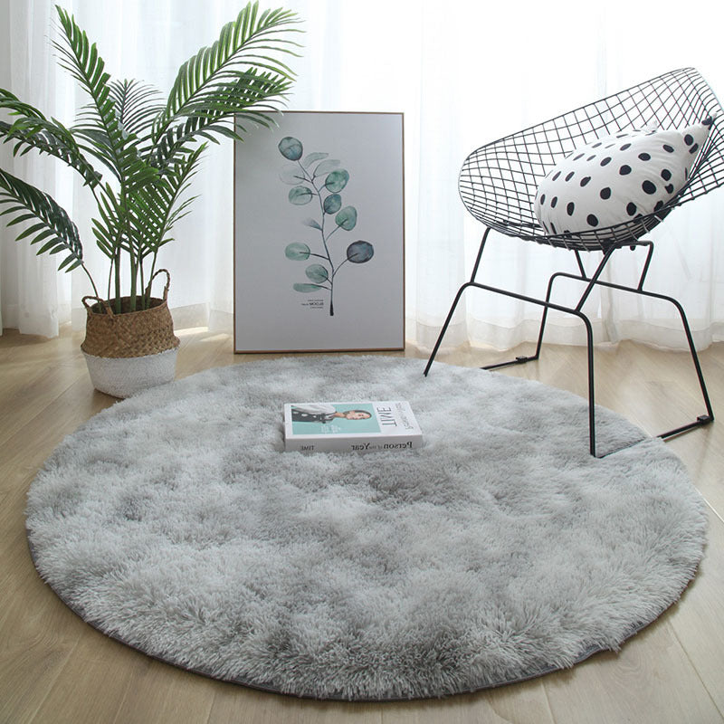 Infinity Round Soft Comfort Shag Rug Platinum