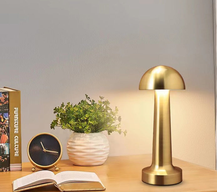 Cordless Touch Sensor LED Table Lamp Gold Dome Night Light