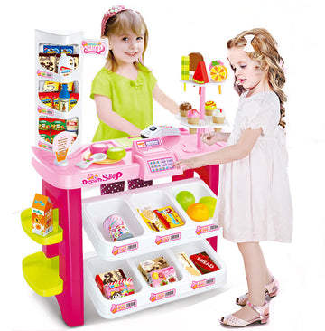 Deluxe Supermarket Dessert Shop Toy Set with Electronic Scanner for Kids Fun Play