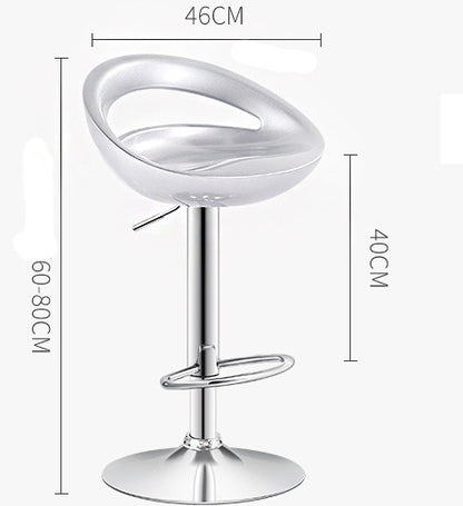 Set of 2 High Gloss Designer Bar Stools Modern White