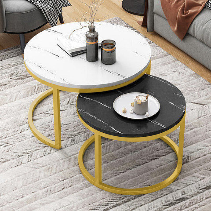 Luxor 2-in-1 Designer Marble Look Nested Coffee Tables