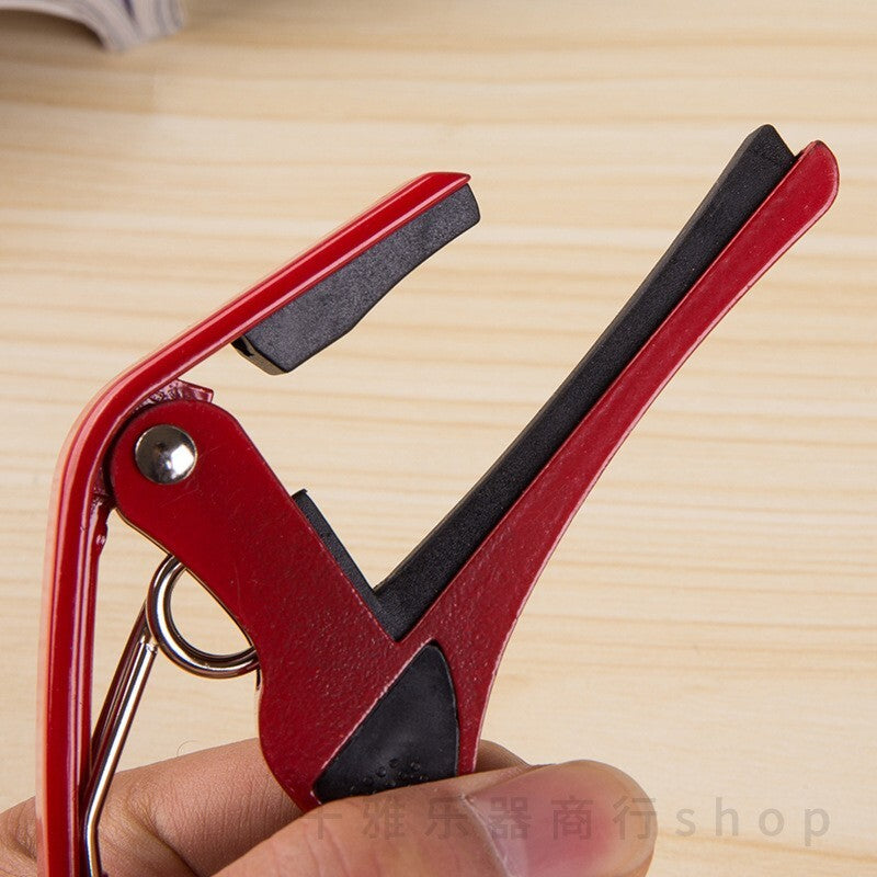 Quick Release Acoustic Guitar Capo String Key Tuner Ukulele Clamp Red