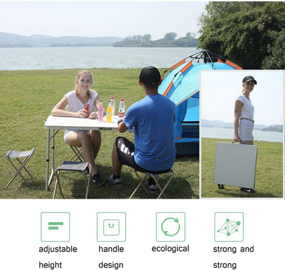 5-Piece Outdoor Folding Camping Table and Chairs Set Portable White