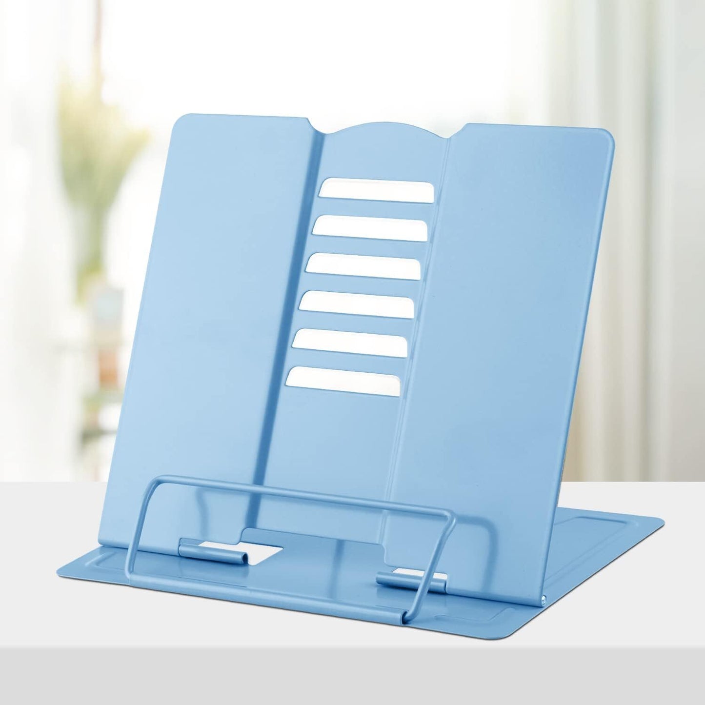 Adjustable Portable Metal Book Stand Reading Rest Blue