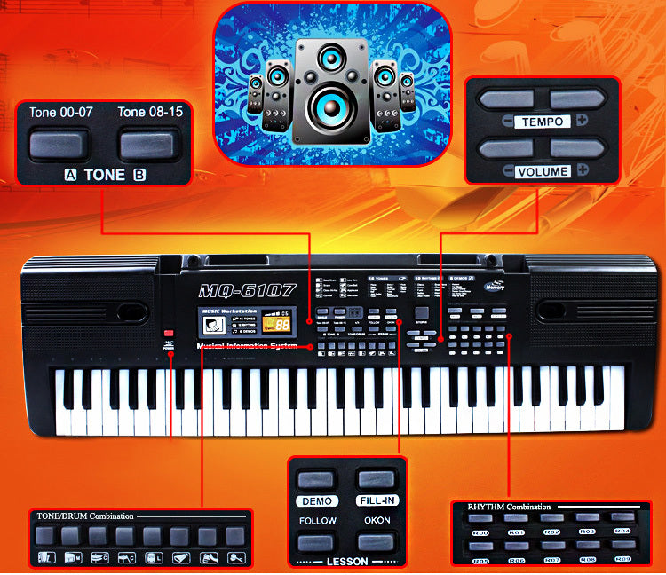 61 Keys Electronic Keyboard Piano for Kids Beginners