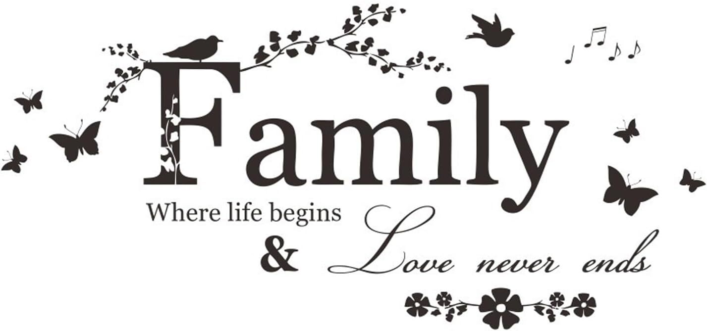 Inspirational Family Quotes Vinyl Wall Stickers DIY Home Decor Mural Art