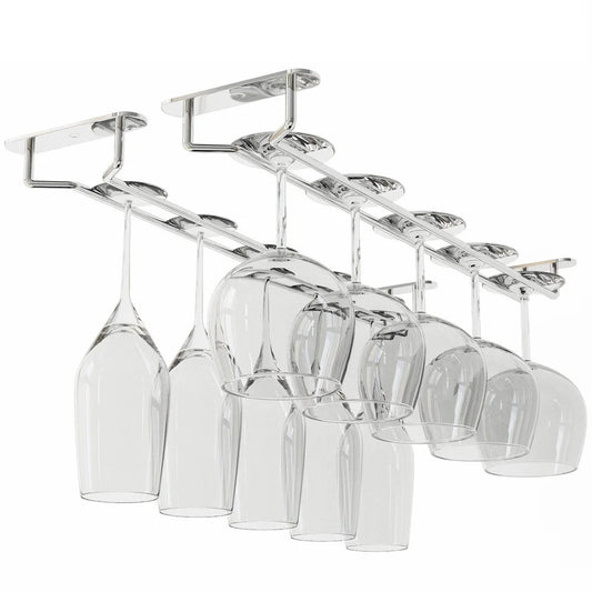 Wine Glass Hanger Rack Under Cabinet Stemware Storage Organizer for Kitchen Bar