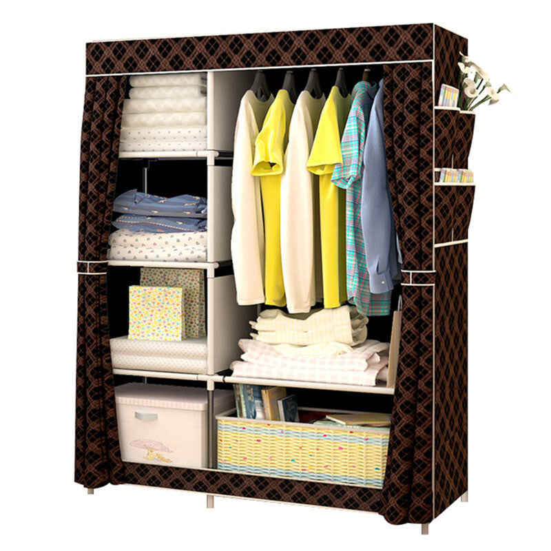 Spacious Canvas Portable Wardrobe Closet Clothes Storage Organizer