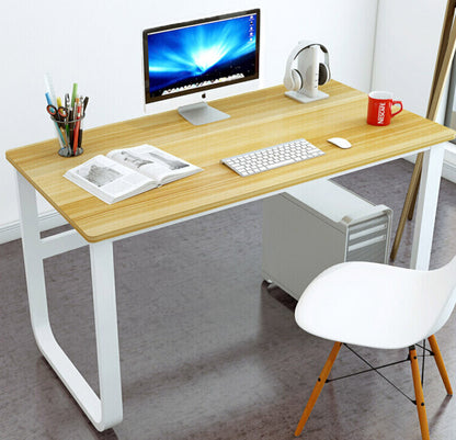 Oak Wood and Steel Computer Desk for Home Office