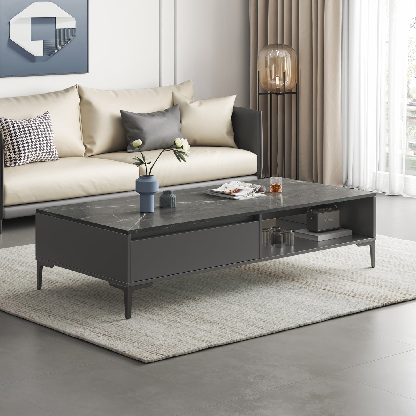 Miro Large Modern Coffee Table with Hidden Storage