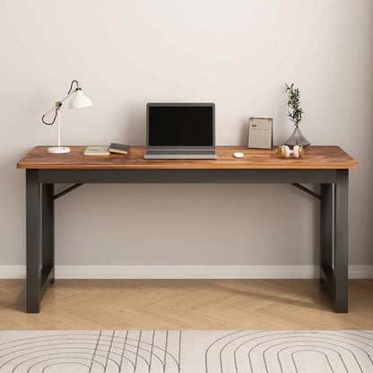 Rustic Wood Metal Console Table Narrow Desk