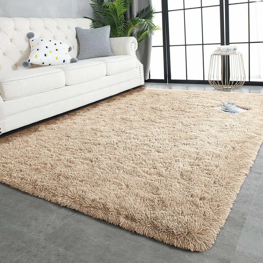 XL Extra Large 300 x 200 Soft Shag Rug Carpet Mat Beige