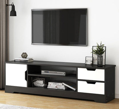 Modern TV Cabinet Entertainment Unit Black and White