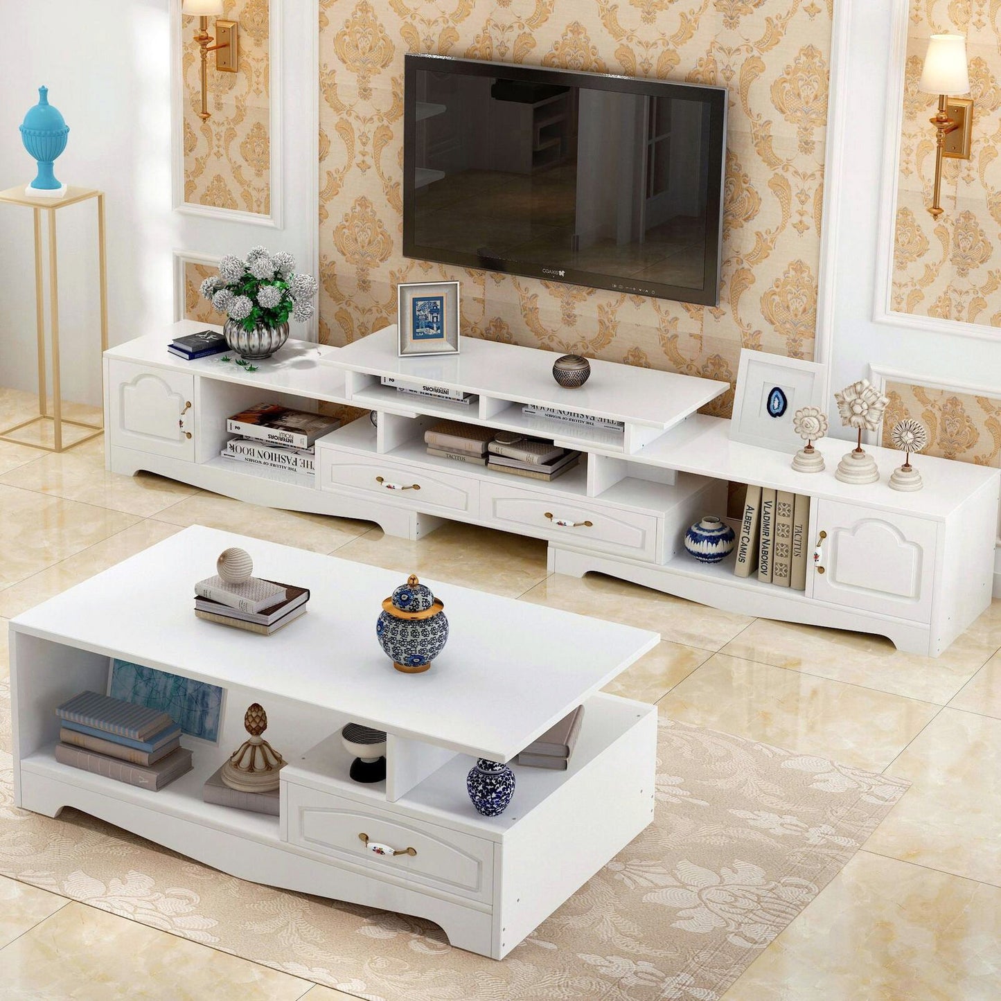 Luxury Adjustable Extendable TV Cabinet for Modern Living Rooms