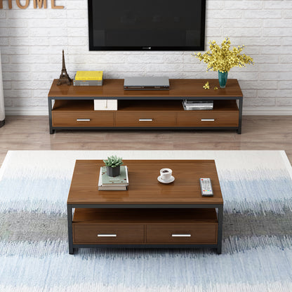 Vivo Modern TV Cabinet Entertainment Unit with Drawers (Walnut)