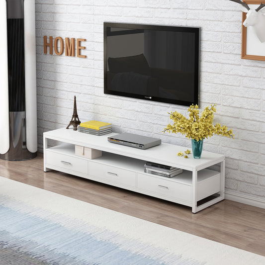 Vivo Modern TV Cabinet Entertainment Unit with Drawers (White)