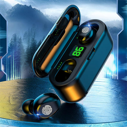 Wireless Bluetooth Headset Stereo Earphones Touch Display Sports Earbuds