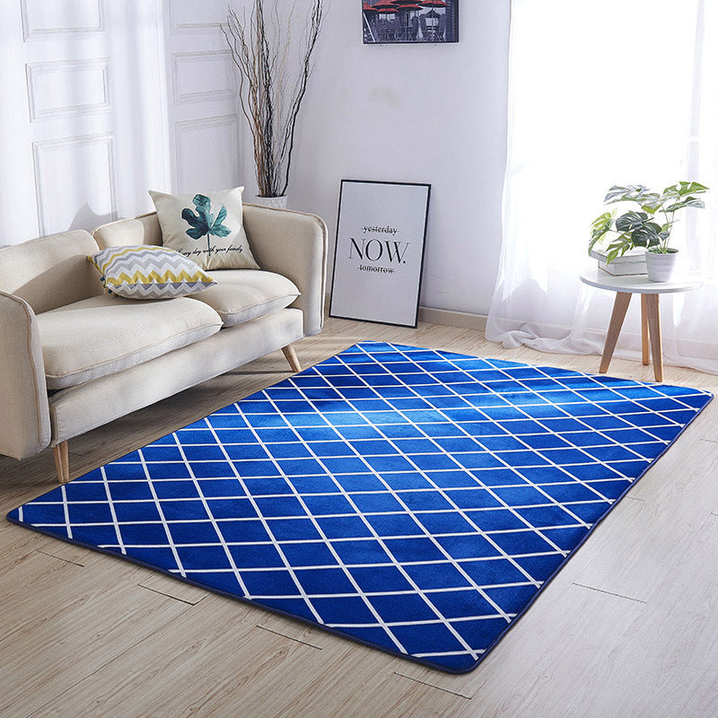 230 x 160 Large Blue Rug Easy-Clean Comfort Carpet Mat