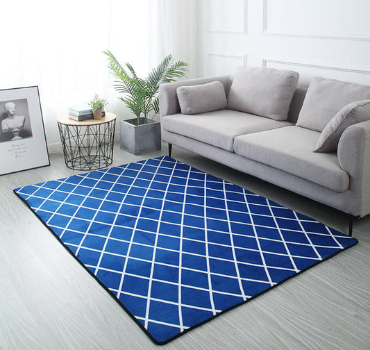 230 x 160 Large Blue Rug Easy-Clean Comfort Carpet Mat