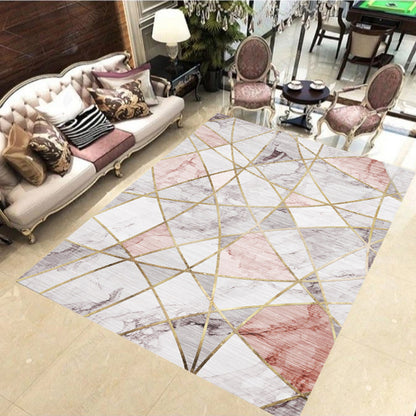 XL Extra Large 300 x 200 Pink Marble Pattern Rug Carpet Mat