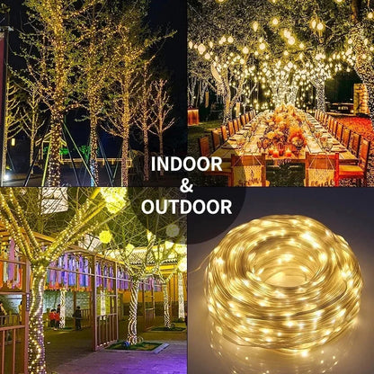 10m Warm White LED Fairy String Lights Waterproof Garden Decor