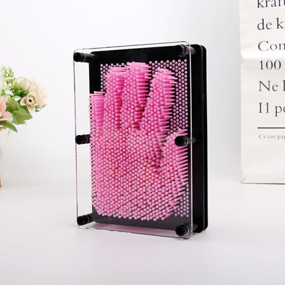 Small 3D Pin Art Board Game Hand Impression Desk Toy Fun Office Decor