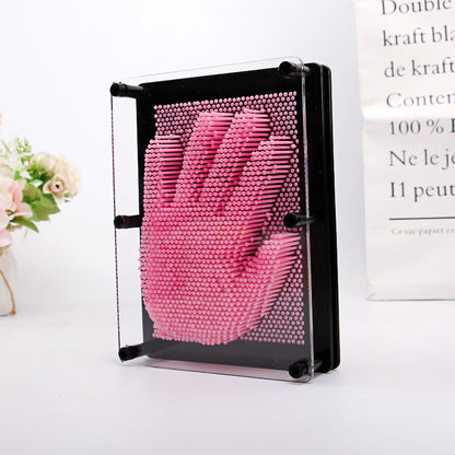 Small 3D Pin Art Board Game Hand Impression Desk Toy Fun Office Decor