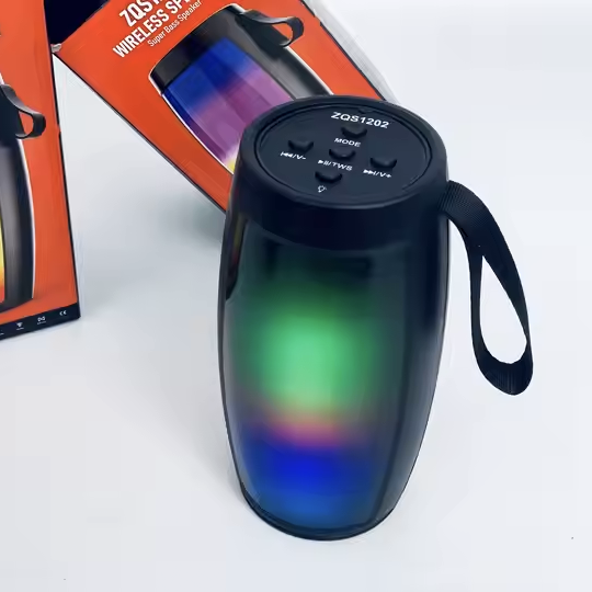 Portable Wireless Bluetooth Speaker with LED Lights and Powerful Bass