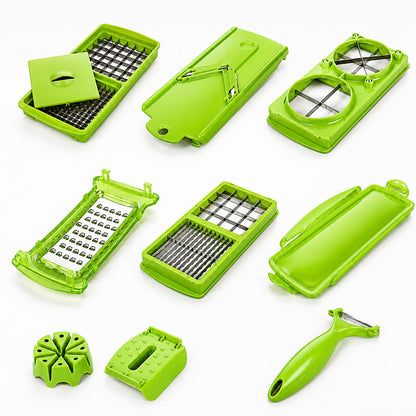 12 Piece Vegetable Fruit Dicer Slicer Food Processor Cutter Set