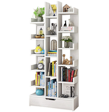 18-Shelf Stylish Bookcase Storage Organizer White