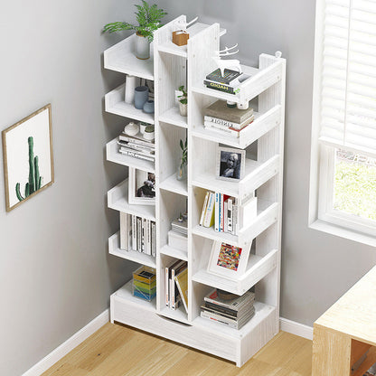 18-Shelf Stylish Bookcase Storage Organizer White