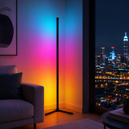 Colour Changing LED Corner Floor Lamp RGB Mood Lighting