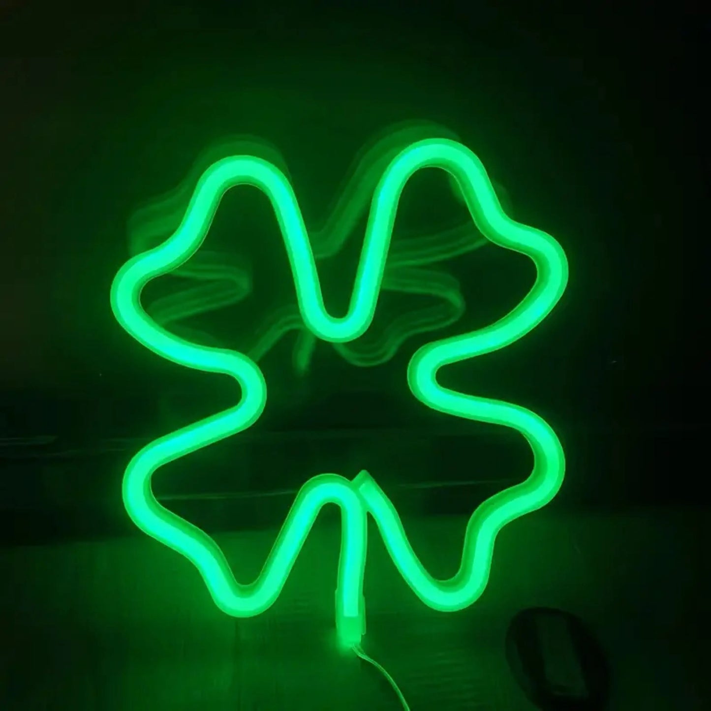 Four-Leaf Clover LED Neon Light Sign Lucky Decor Lamp