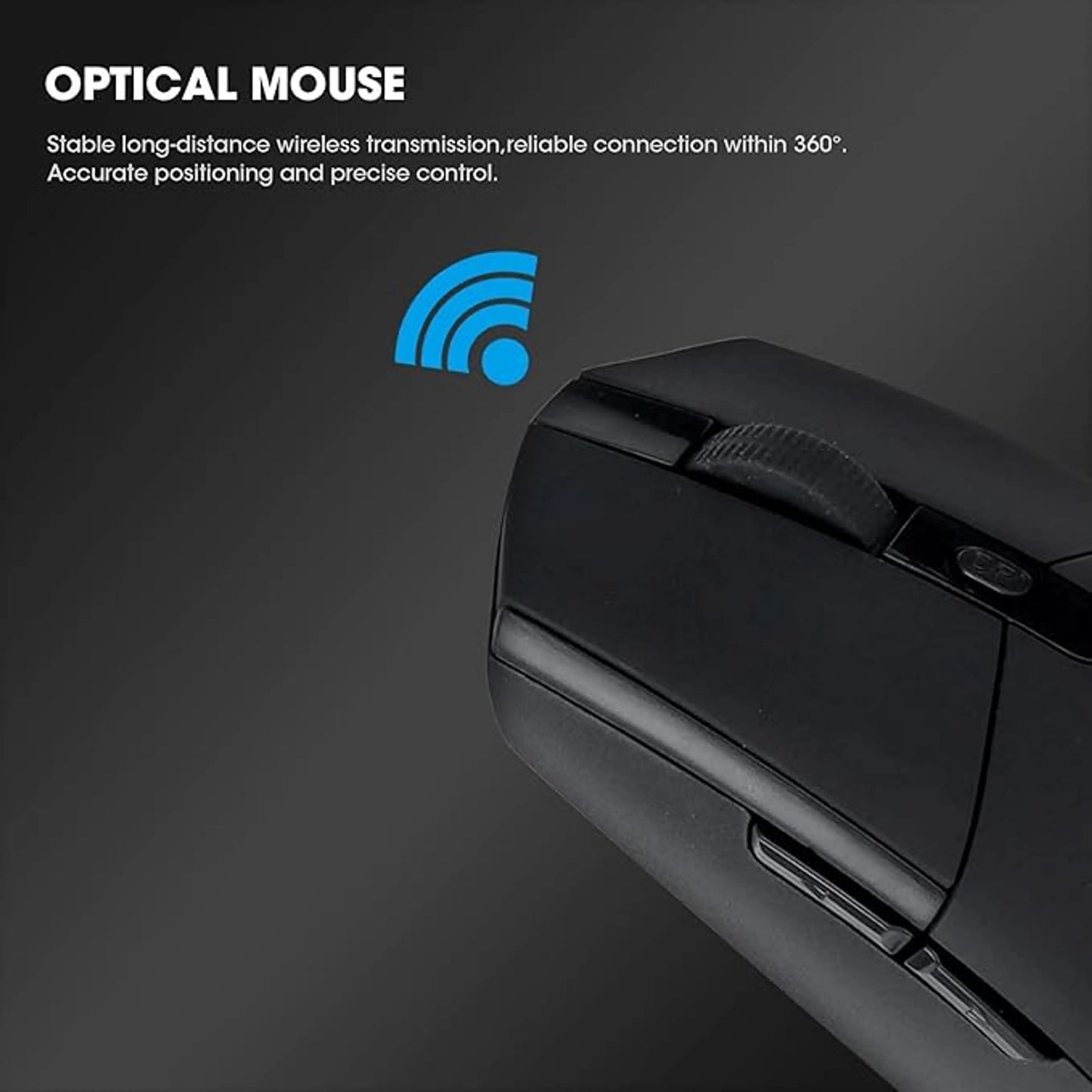 Wireless Precision Optical Gaming and Office Mouse (Black)