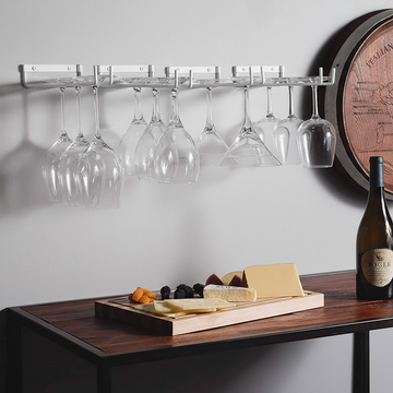 Wine Glass Hanger Rack Under Cabinet Stemware Storage Organizer for Kitchen Bar