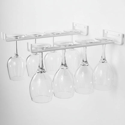Wine Glass Hanger Rack Under Cabinet Stemware Storage Organizer for Kitchen Bar